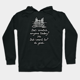 Did I Scratch Anyone Today No Did I Want To Funny Cute Cat Hoodie